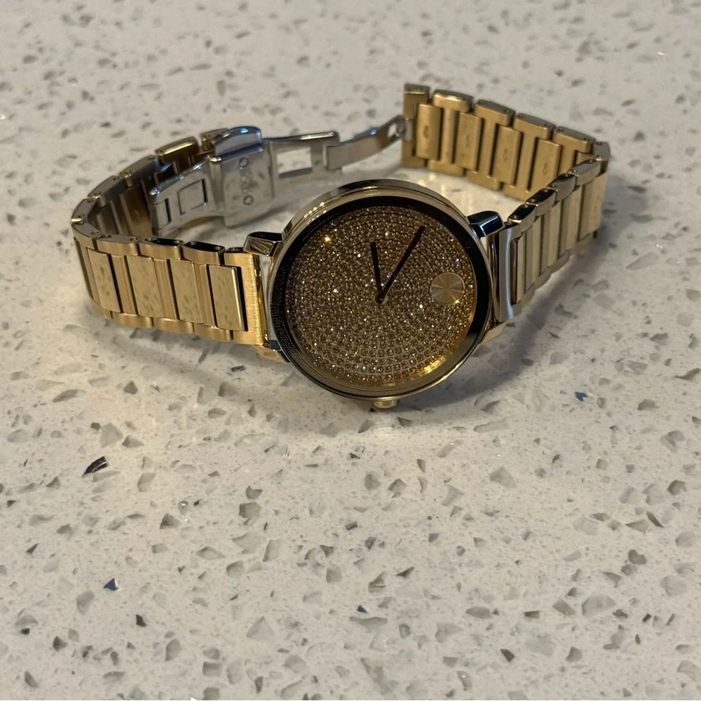 Movado Gold Watch Elegant Accessory - Picture 2 of 4